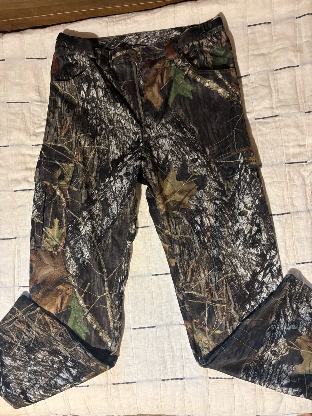 Men's Scentlok lined Camo Cargo Pants - Green/Brown